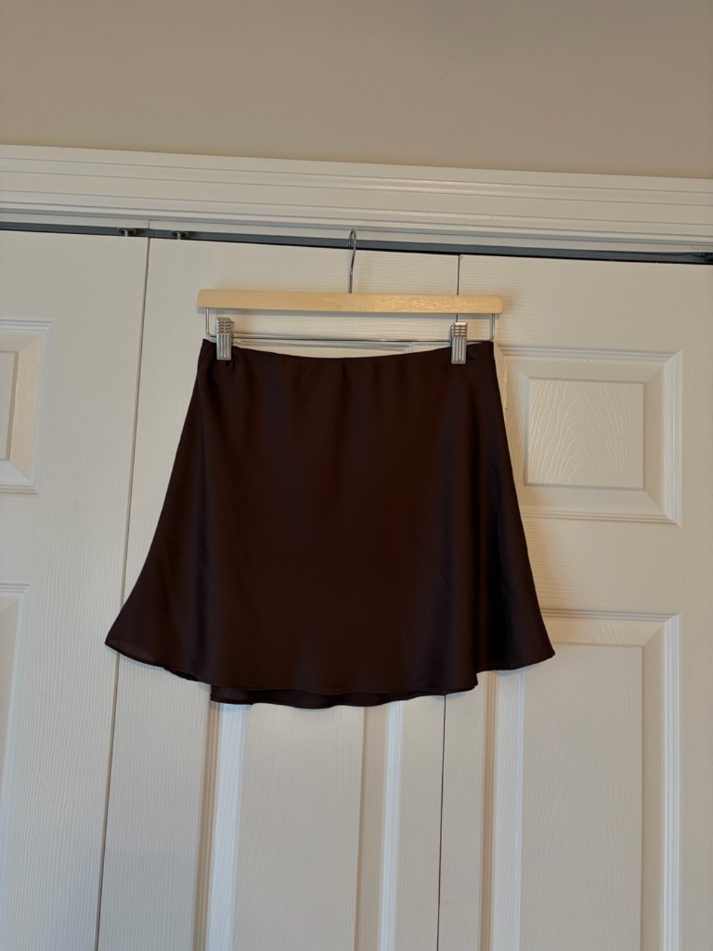 Gianni Bini Chocolate Brown A-Line Slip Mini Skirt - Classic Women's Skirt
